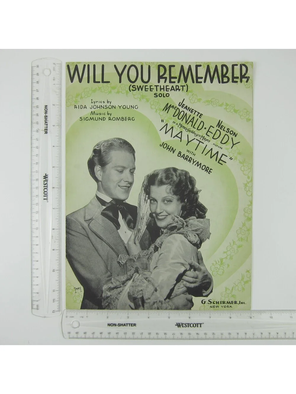 Sheet Music Will You Remember Maytime Jeanette McDonald Nelson Eddy Vintage 1937